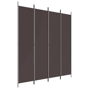 vidaXL Biombo divisor de 4 paneles de tela marr&oacute;n 200x220 cm