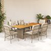vidaXL Set comedor de jard&iacute;n 7 pzas con cojines rat&aacute;n sint&eacute;tico beige