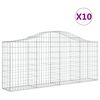 vidaXL Cestas de gaviones 10 uds forma de arco hierro 200x30x80/100 cm