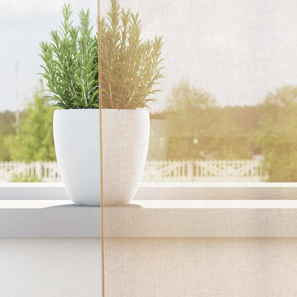 vidaXL Cortinas de gasa con trabillas 2 uds arena 140x225 cm