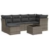 vidaXL Set de sof&aacute;s de jard&iacute;n 7 piezas con cojines rat&aacute;n PE gris