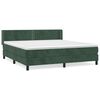 vidaXL Cama box spring con colch&oacute;n terciopelo verde oscuro 180x200 cm