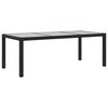 vidaXL Mesa jard&iacute;n vidrio templado rat&aacute;n sint&eacute;tico negra 190x90x75 cm