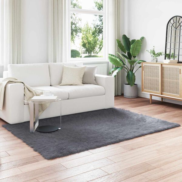 vidaXL Alfombra de Imitaci&oacute;n de Piel de Oveja Tafalla Antracita