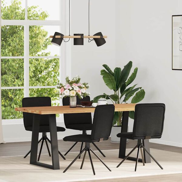 vidaXL Sillas de comedor 4 unidades tela negras