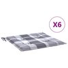 vidaXL Cojines de silla de jard&iacute;n 6 uds tela a cuadros gris 40x40x4 cm