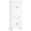 vidaXL Aparador alto madera contrachapada blanco 69,5x34x180 cm