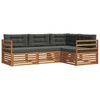 vidaXL Conjunto de sof&aacute;s de exterior 4 uds. Natural y Antracita