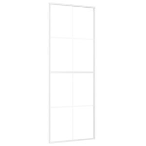 vidaXL Puerta corredera ESG vidrio y aluminio blanca 76x205 cm