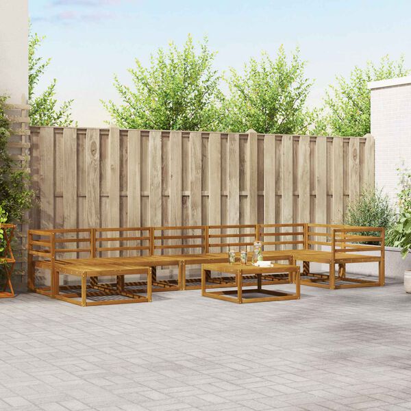 vidaXL Conjunto de sof&aacute;s de exterior 8 pcs Natural