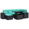 vidaXL Set sof&aacute;s jard&iacute;n y cojines 9 pzas rat&aacute;n sint&eacute;tico acacia negro