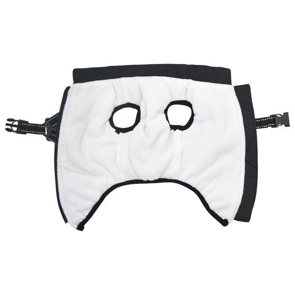 vidaXL Abrigo para Perros Negro L40 Vell&oacute;n y poli&eacute;ster