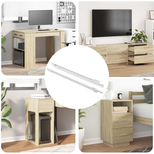 vidaXL Deslizador de caj&oacute;n 2 pcs 450 mm Acero