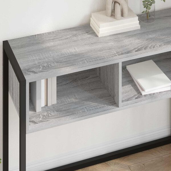 vidaXL Mesa Auxiliar Gris Sonoma 100 x 36 x 75 cm Madera contrachapada