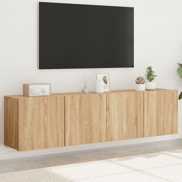 vidaXL Muebles para TV de pared 2 unidades roble Sonoma 80x30x41 cm