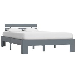 vidaXL Estructura de cama sin colch&oacute;n madera de pino gris 140x200 cm