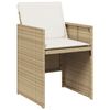vidaXL Set comedor de jard&iacute;n con cojines 13 pzas rat&aacute;n sint&eacute;tico beige