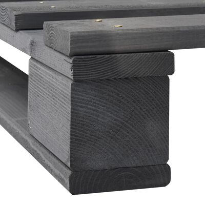 vidaXL Estructura de cama de palets madera maciza pino gris 180x200 cm