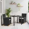 vidaXL Conjunto de Comedor de Jard&iacute;n 3 pcs Negro rat&aacute;n sint&eacute;tico