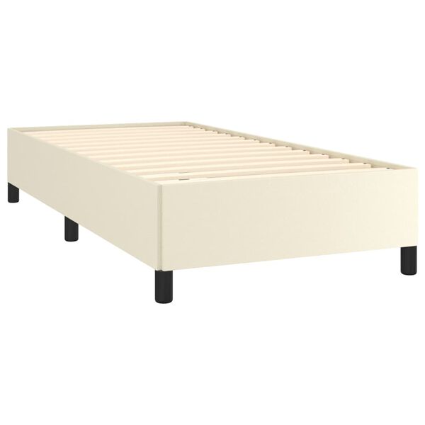 vidaXL Estructura de cama sin colch&oacute;n cuero sint&eacute;tico crema 100x200 cm