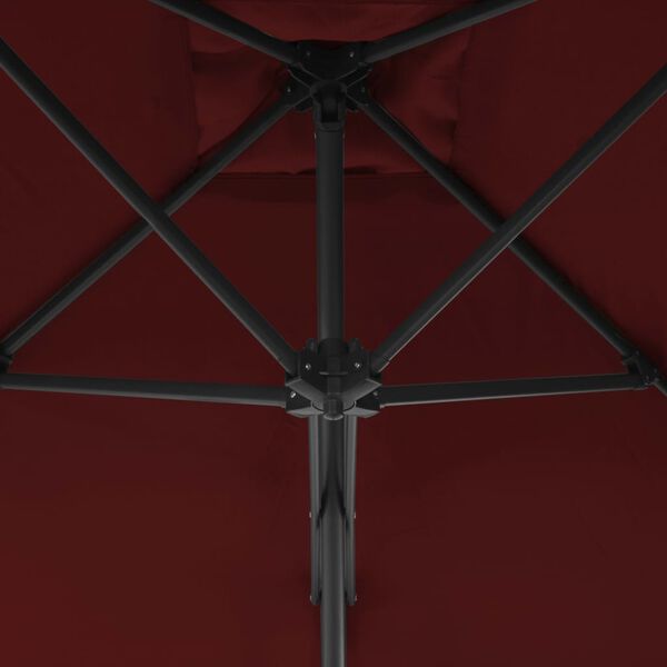 vidaXL Sombrilla de jard&iacute;n con palo de acero burdeos 250x250x230 cm
