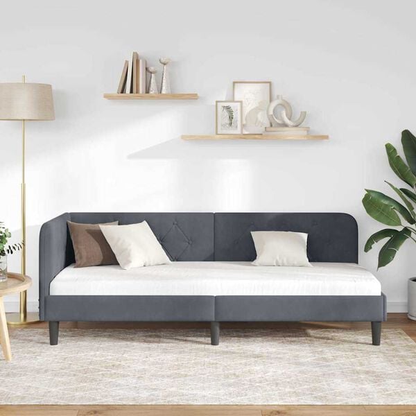 vidaXL Estructura de cama en esquina Gris oscuro 80 x 200 cm