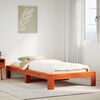 vidaXL Estructura de cama sin colch&oacute;n madera maciza marr&oacute;n 75x190 cm