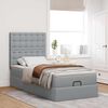 vidaXL Cama otomana con colch&oacute;n gris claro 100x200 cm tela