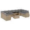vidaXL Set de sof&aacute;s de jard&iacute;n 11pzas con cojines rat&aacute;n sint&eacute;tico beige