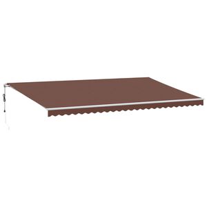 vidaXL Toldo retr&aacute;ctil autom&aacute;tico con luces LED marr&oacute;n 600x350 cm