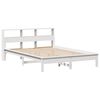 vidaXL Cama con estanter&iacute;a sin colch&oacute;n madera maciza blanca 135x190 cm