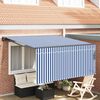 vidaXL Toldo Retr&aacute;ctil Manual Azul y 350 x 250 cm Poli&eacute;ster y Aluminio