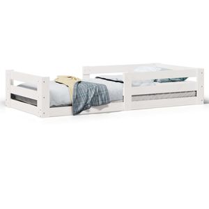 vidaXL Estructura de cama sin colch&oacute;n madera maciza blanca 75x190 cm