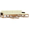 vidaXL Conjunto de sof&aacute;s de exterior con coj&iacute;n 6 pcs Natural y Crema