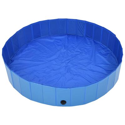 vidaXL Piscina para perros plegable PVC azul 160x30 cm