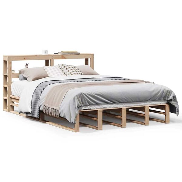 vidaXL Estructura de cama sin colchón madera maciza de pino 160x200 cm