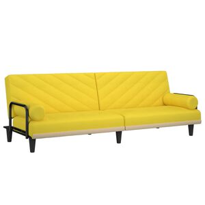 vidaXL Sof&aacute; cama con reposabrazos tela amarillo claro