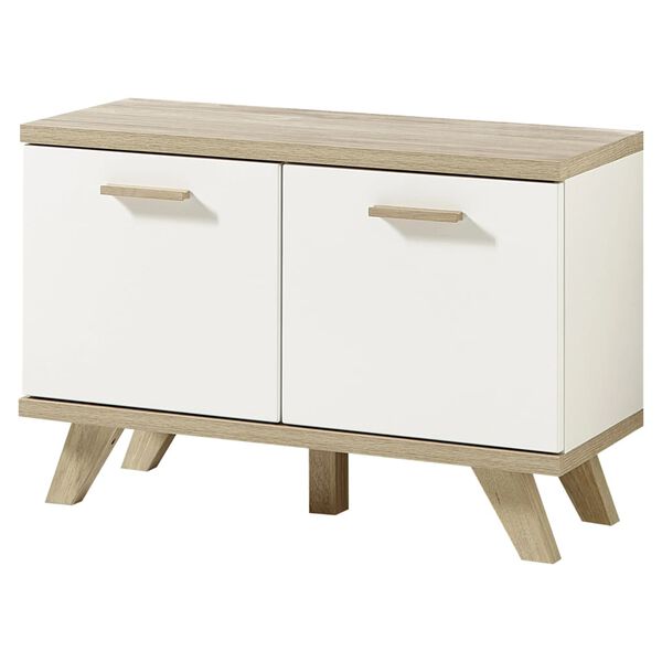 Germania Mueble zapatero Oslo color roble Sonoma y blanco 76x35x51,5cm
