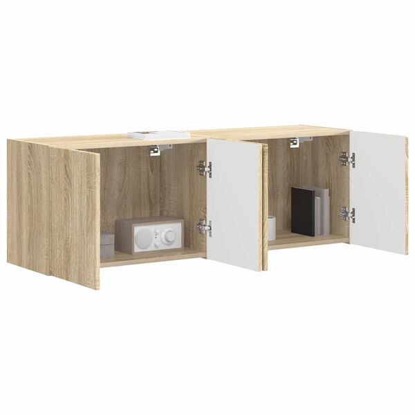 vidaXL Mueble de TV Montado en la Pared 2 pcs Roble Sonoma