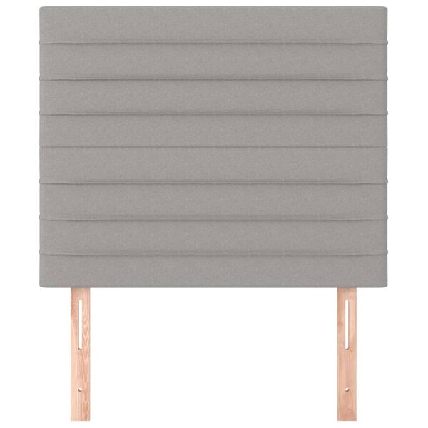 vidaXL Cabecero de cama gris claro 90x5x118/128 cm Tela