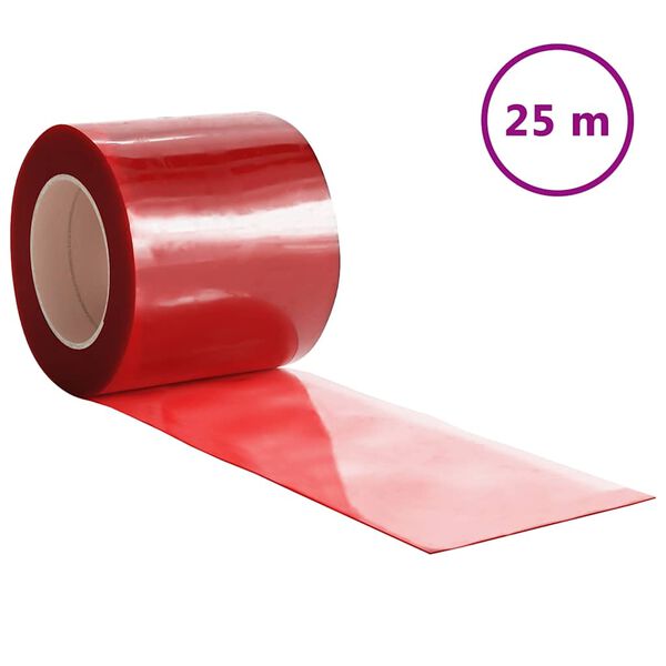 vidaXL Tira de cortina para puertas PVC rojo 200x1,6 mm 25 m