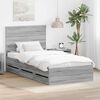 vidaXL Estructura de cama Gris Sonoma 100 x 200 cm Madera Ingenieril