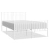 vidaXL Estructura cama sin colch&oacute;n con estribo metal blanco 135x190 cm