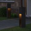 vidaXL Luz de Sendero LED Solar 2 pcs Negro Acero laminado en fr&iacute;o