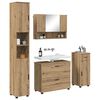 vidaXL Juego de muebles de ba&ntilde;o con caj&oacute;n 4 pcs Roble artesanal