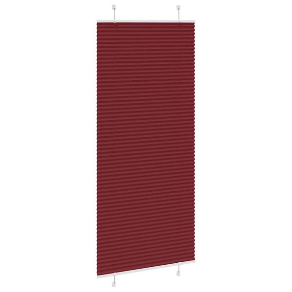 vidaXL Estor Plisado rojo burdeos 90x200 cm Tela Ancho 89,4 cm