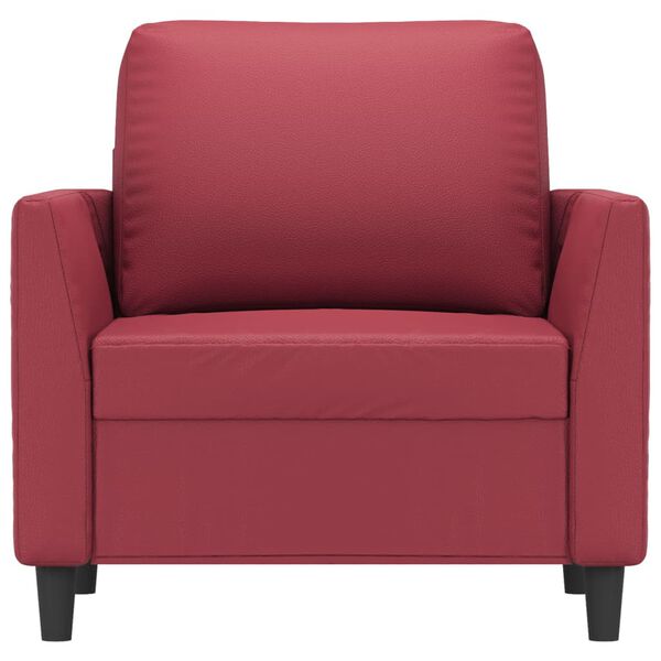 vidaXL Sill&oacute;n cuero sint&eacute;tico rojo tinto 60 cm