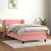 vidaXL Cama box spring con colch&oacute;n terciopelo rosa 80x200 cm