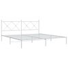 vidaXL Estructura cama sin colch&oacute;n con cabecero metal blanco 183x213cm