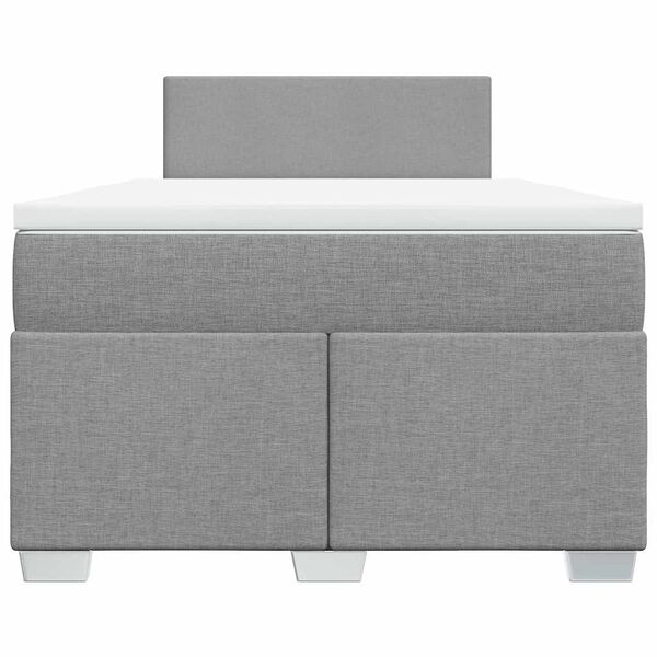vidaXL Cama box spring con colch&oacute;n tela gris claro 120x190 cm